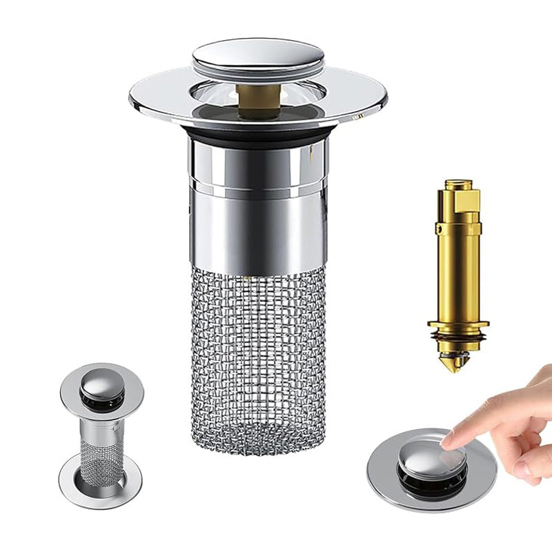 Pop-Up Sink Drain Stopper with Hair Catcher - image 3