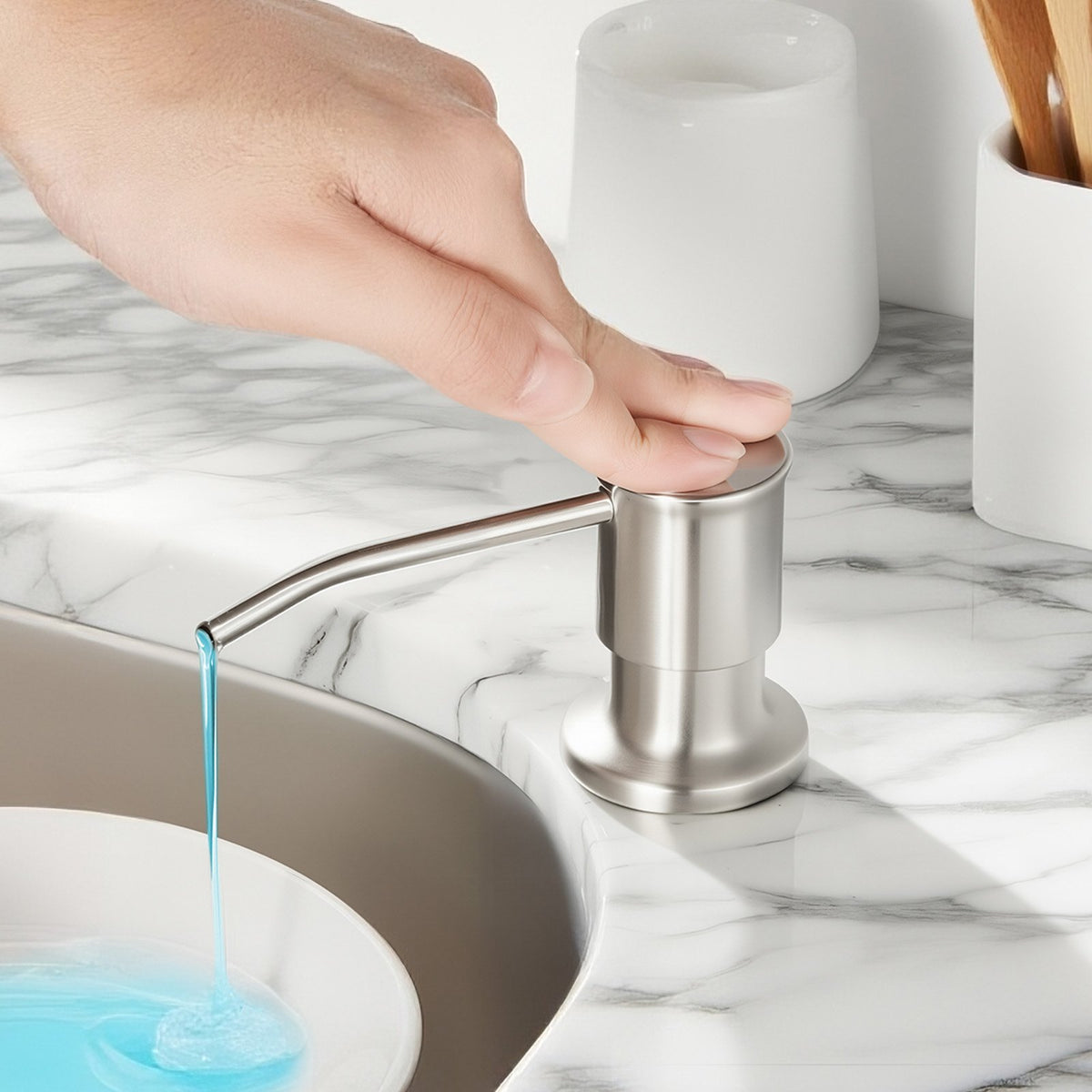 Built-In Sink Soap Dispenser, Stainless Steel - image 2