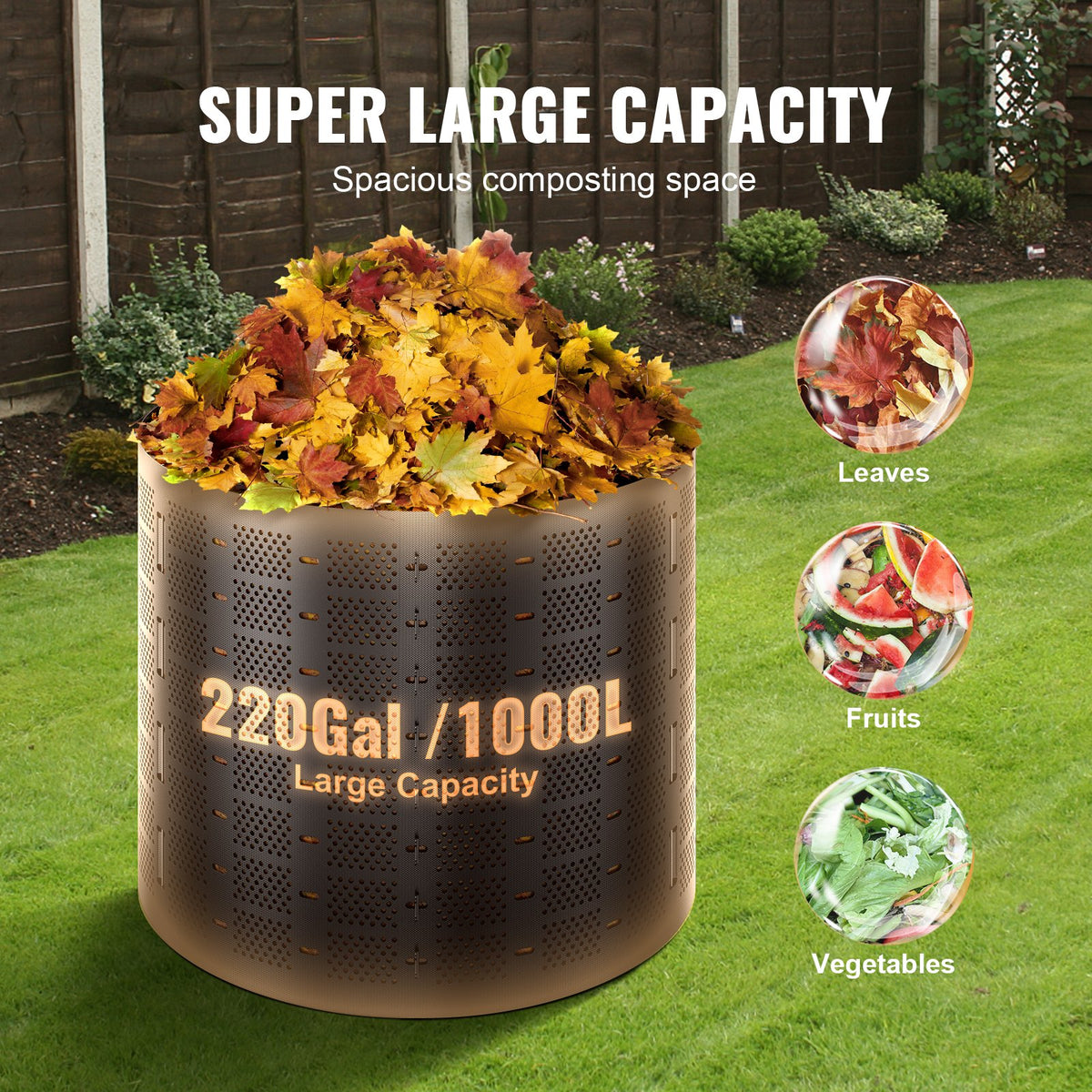 Expandable Outdoor Compost Bin, 220 Gallon - image 6