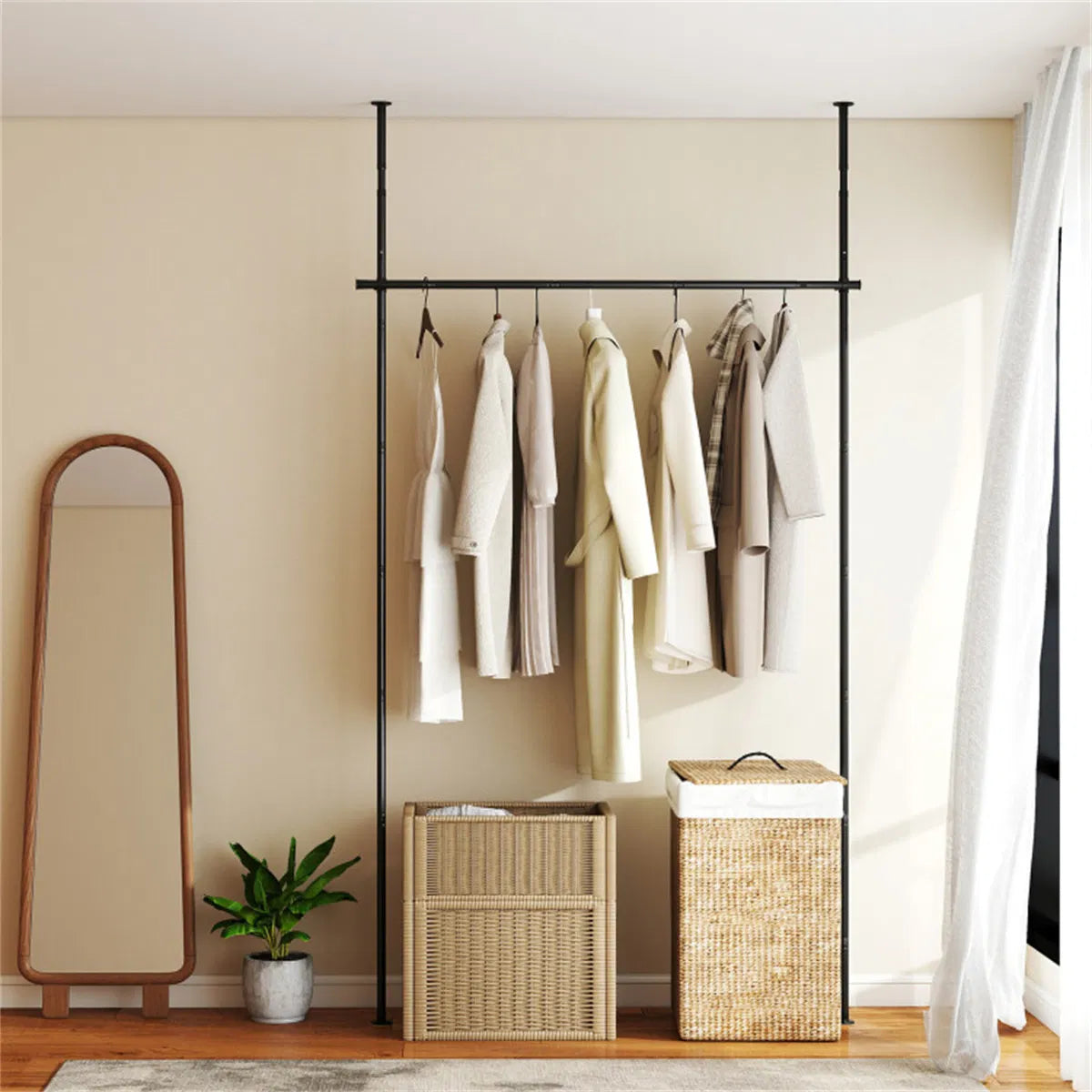 Room Divider Curtain Rod, Floor-to-Ceiling Tension - image 2