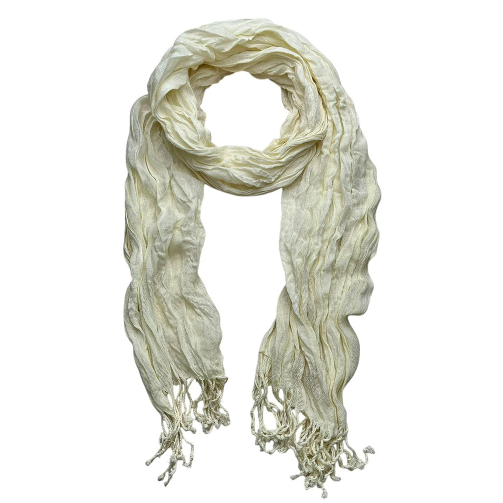 Crinkle Textured Scarf, White, 70 x 25 in - image 3