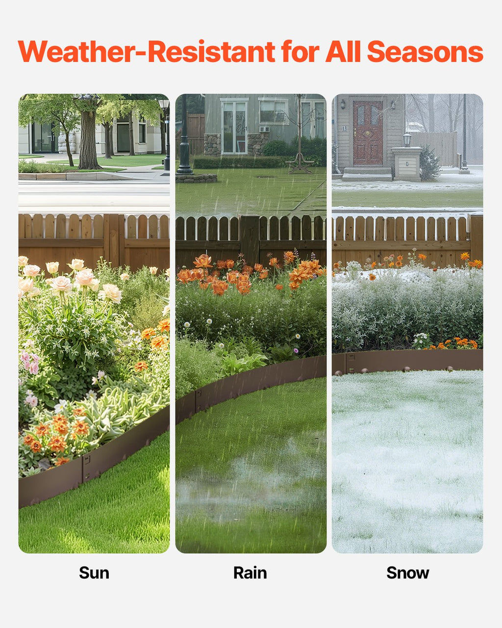 Steel Landscape Edging, 5 Pack, Brown