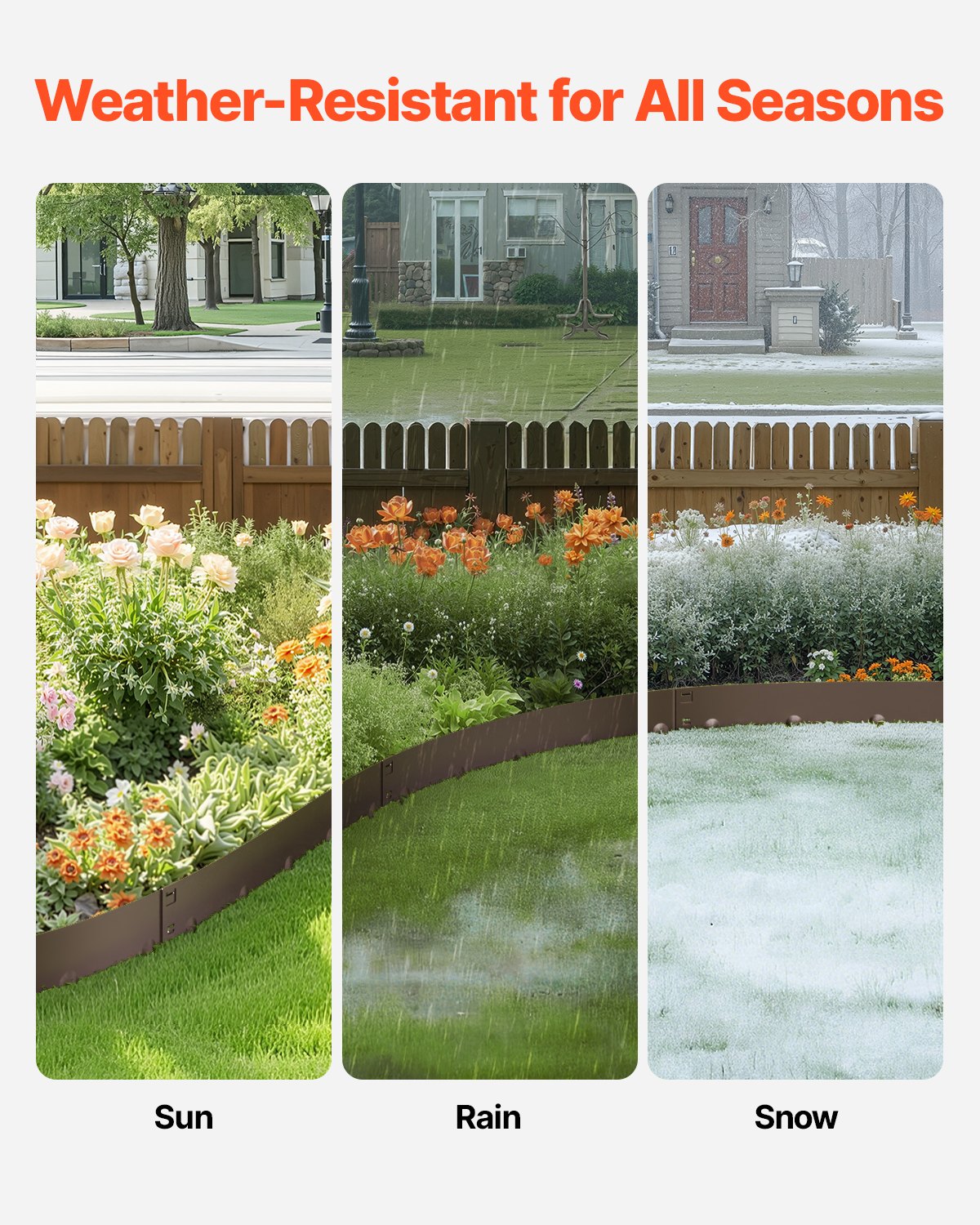Steel Landscape Edging, 5 Pack, Brown