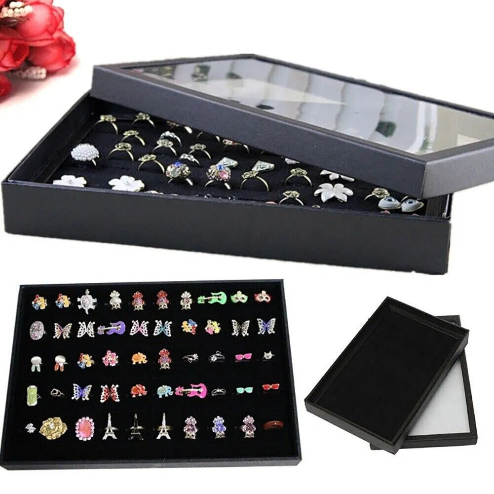 Jewelry Ring Display Case, 100 Slots
