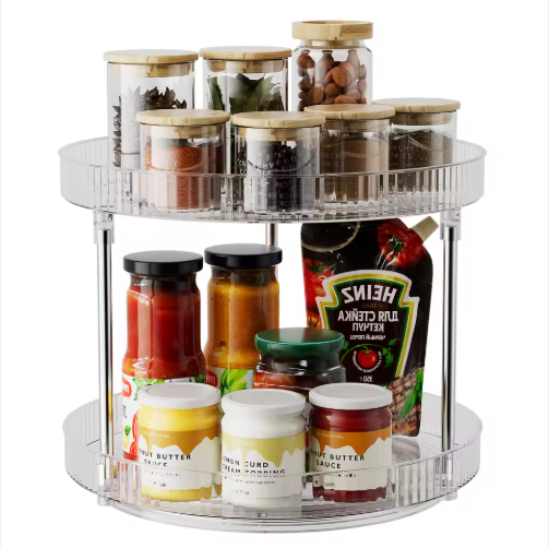 2-Tier Turntable Lazy Susan, Clear - image 5