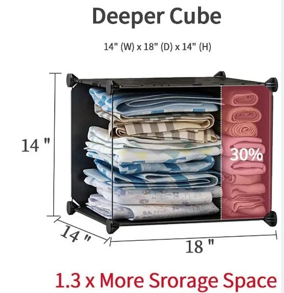 8-Cube Storage Organizer with Hanging Rod, White - image 5