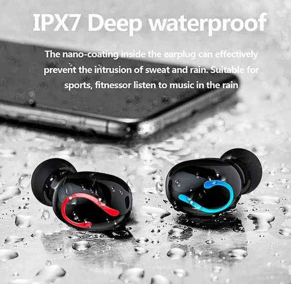 Wireless Earbuds with LED Charging Case, Black - image 3