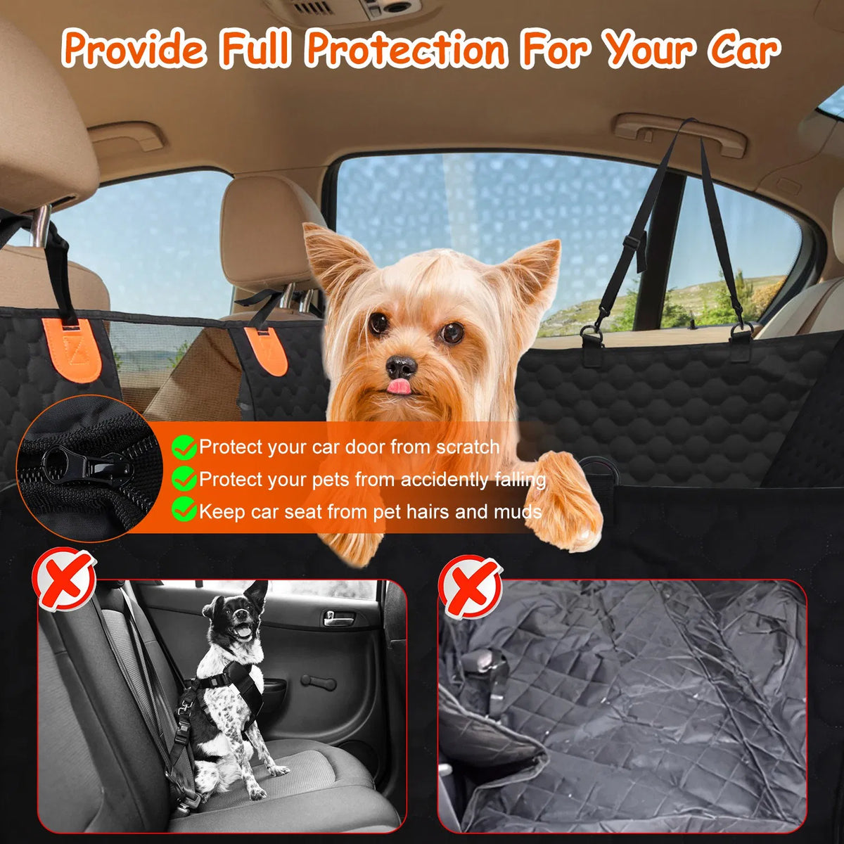 Dog Back Seat Extender with Hard Bottom, Waterproof - image 5