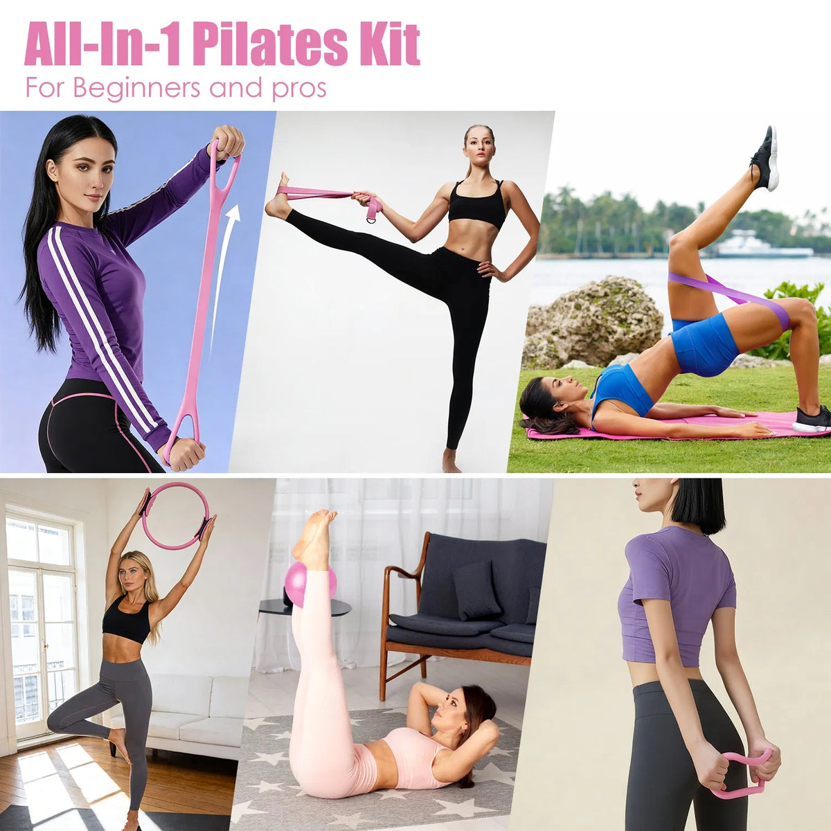 Pilates Kit, 14 Pieces with Ring, Ball and Bands - image 10