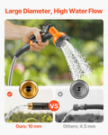Stainless Steel Garden Hose, 25 ft, with 10-Pattern Nozzle
