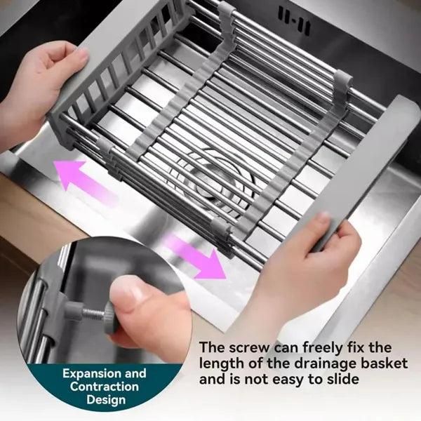 Expandable In-Sink Dish Drying Rack, Stainless Steel - image 6