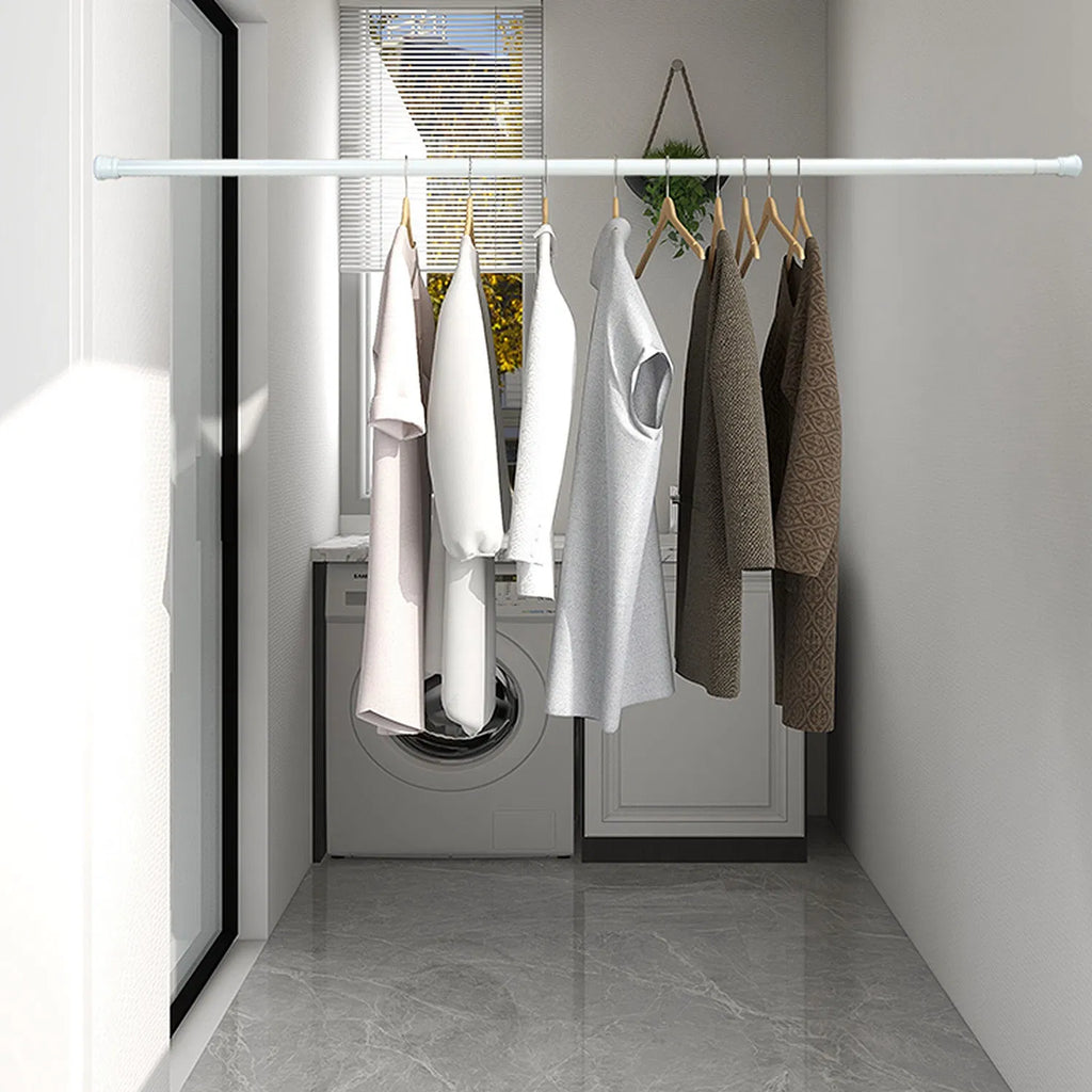 Spring Tension Curtain Rod, White - image 9