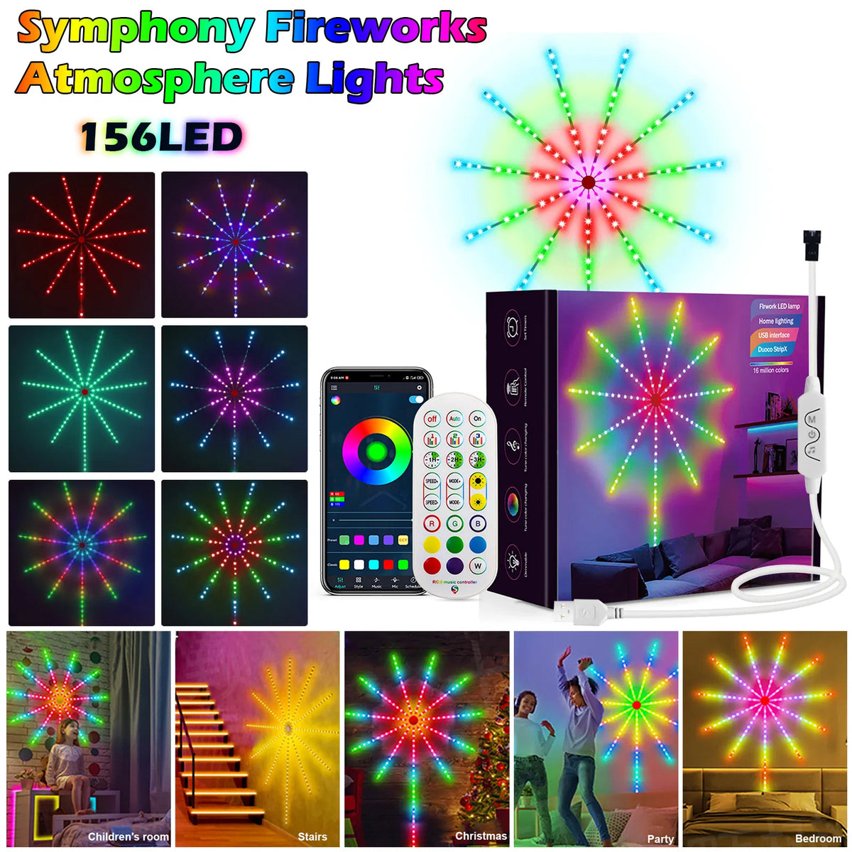 LED Firework Lights with Music Sync - image 3