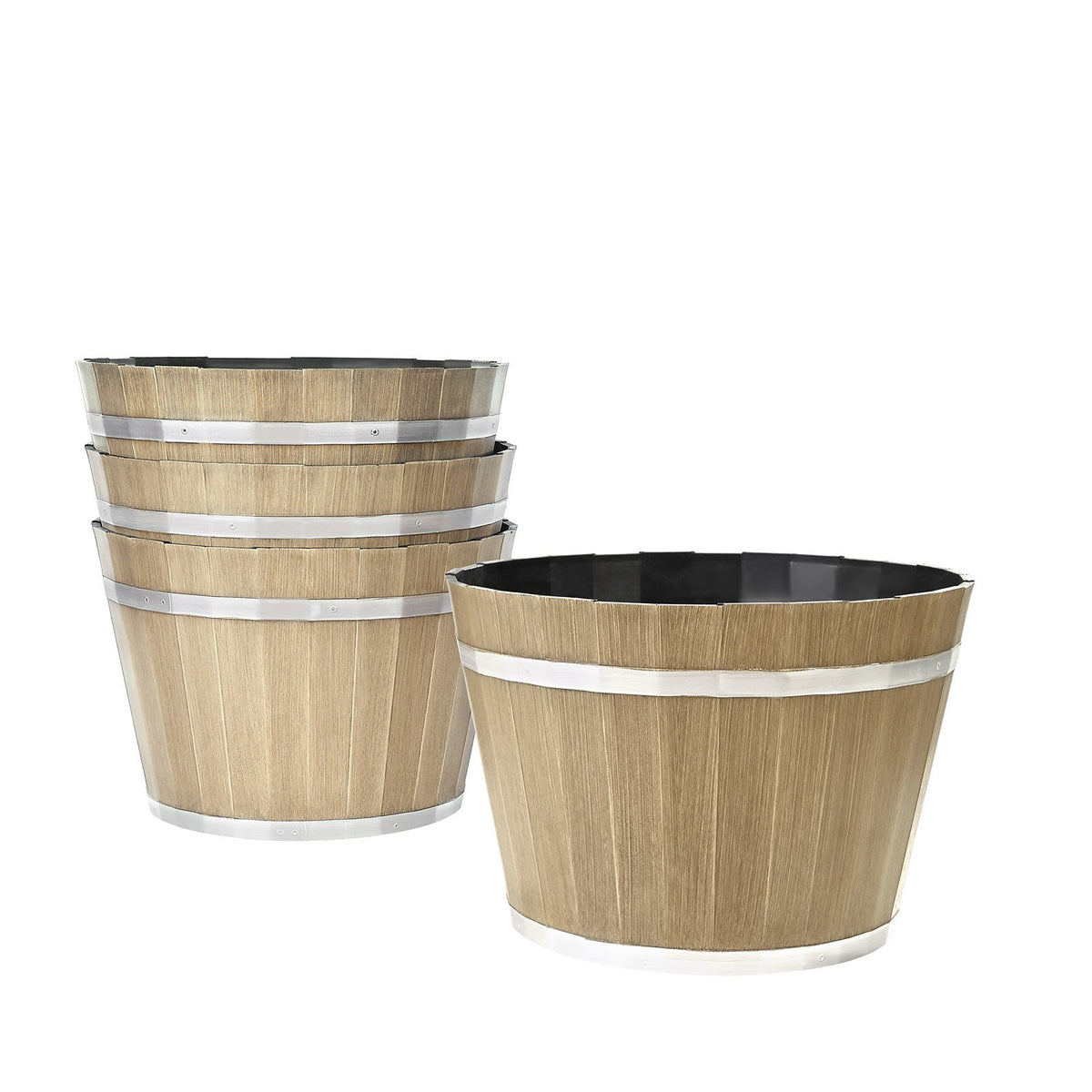 Whiskey Barrel Style Planter, 11.8 in - image 4