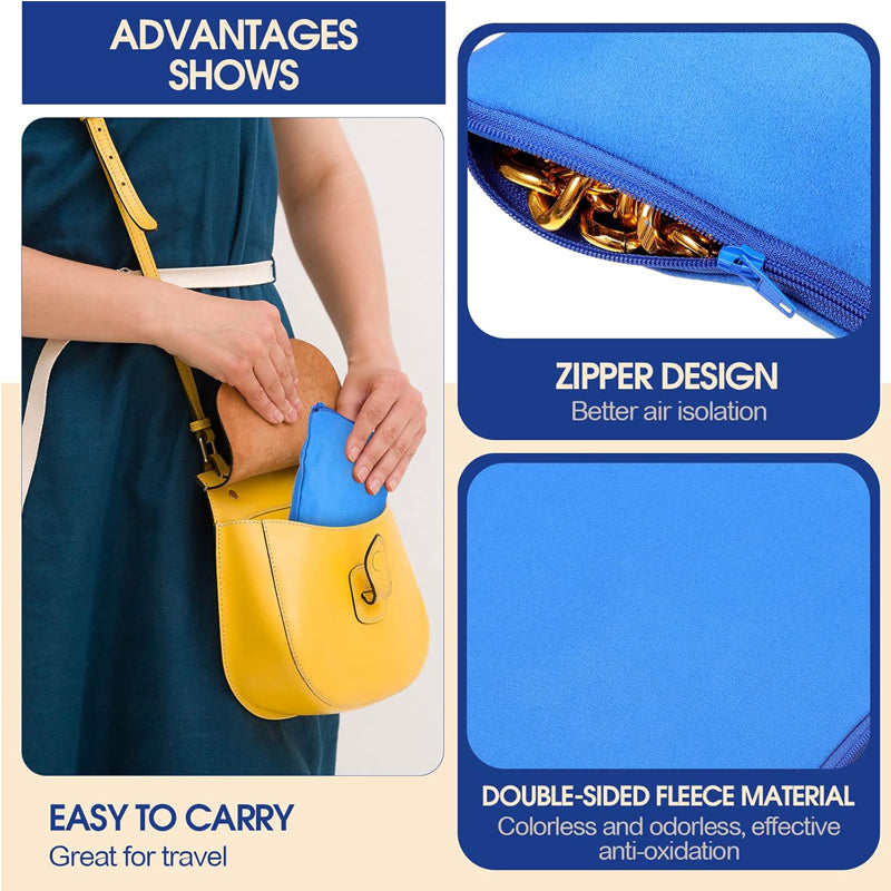 Anti-Tarnish Silver Storage Bags, 8 Pack, Navy - image 2