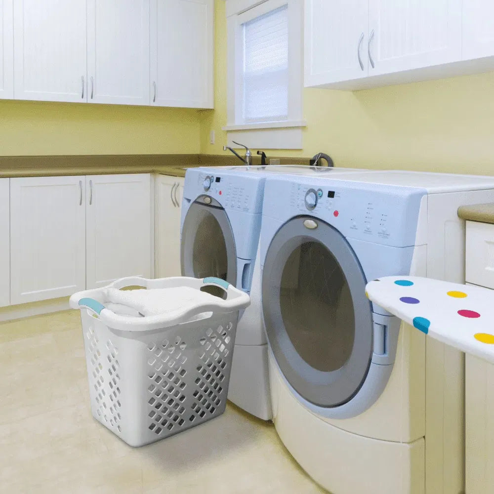 Tall Plastic Laundry Basket, 2 Bushel, 2 Pack, White - image 4
