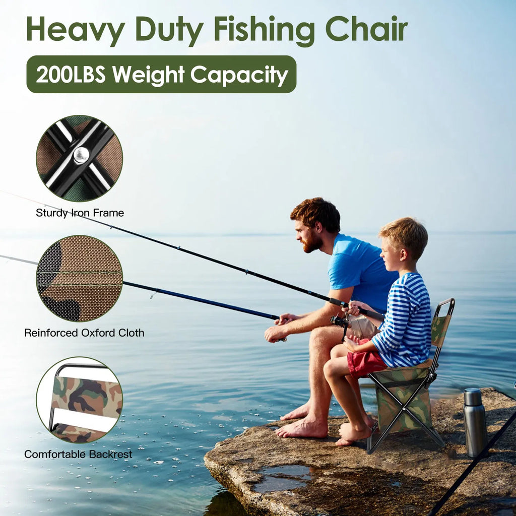 Folding Fishing Chair with Backrest and Cooler Bag - image 2