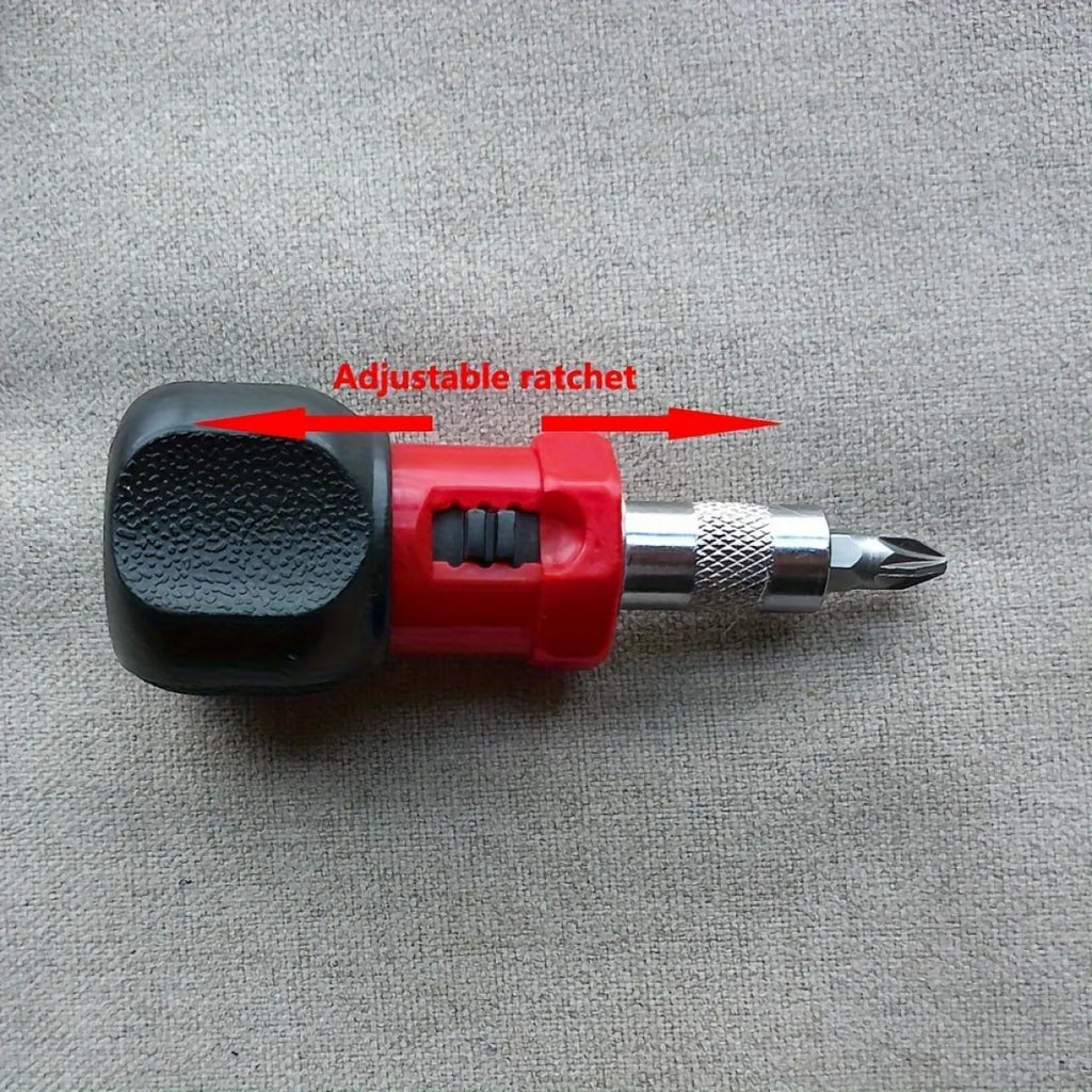 Mini Ratcheting Screwdriver with Bits, Red - image 4