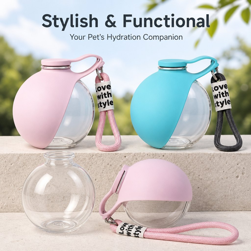 Dog Water Bottle, 285 ml, Pink - image 2