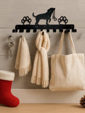Dog Silhouette Key and Leash Holder, Wall Mount