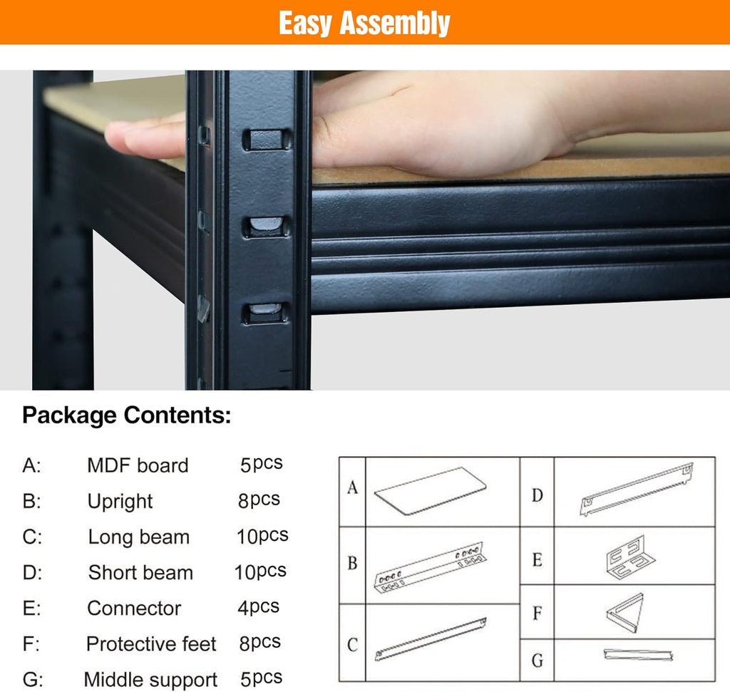 5-Tier Garage Shelving Unit, 2000 lb Capacity - image 5