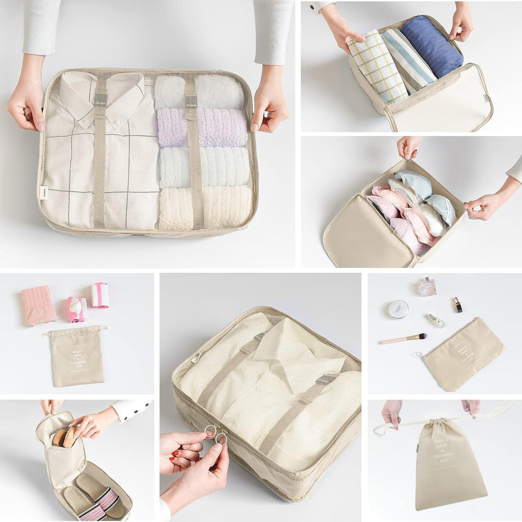 Packing Cubes, 8 Piece Set, Beige - image 5