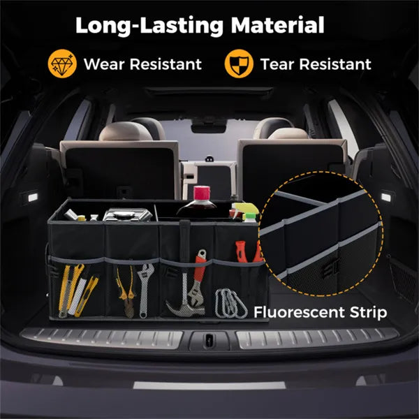Trunk Organizer with Dividers, 13 Gallon, 3 Compartments + 6 Pockets - image 2