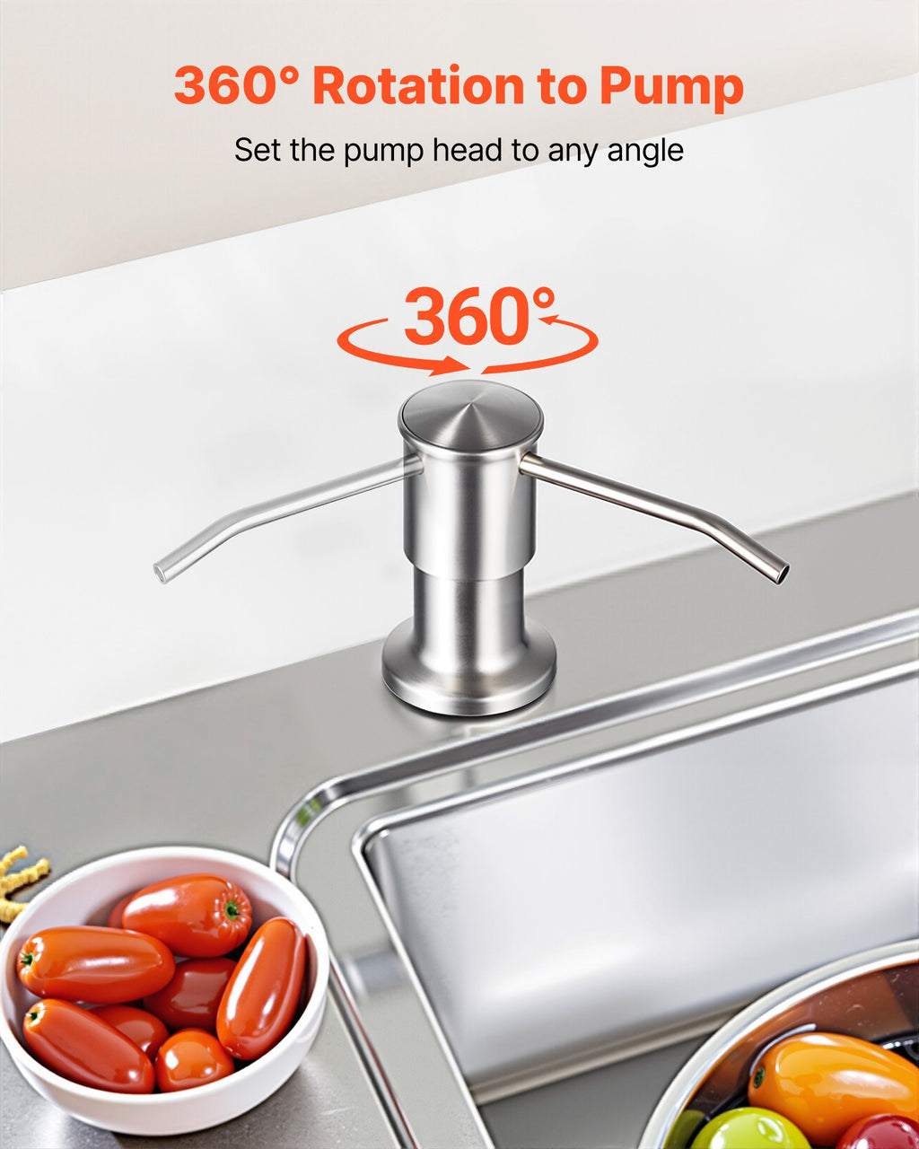 Built-In Sink Soap Dispenser, Stainless Steel - image 3