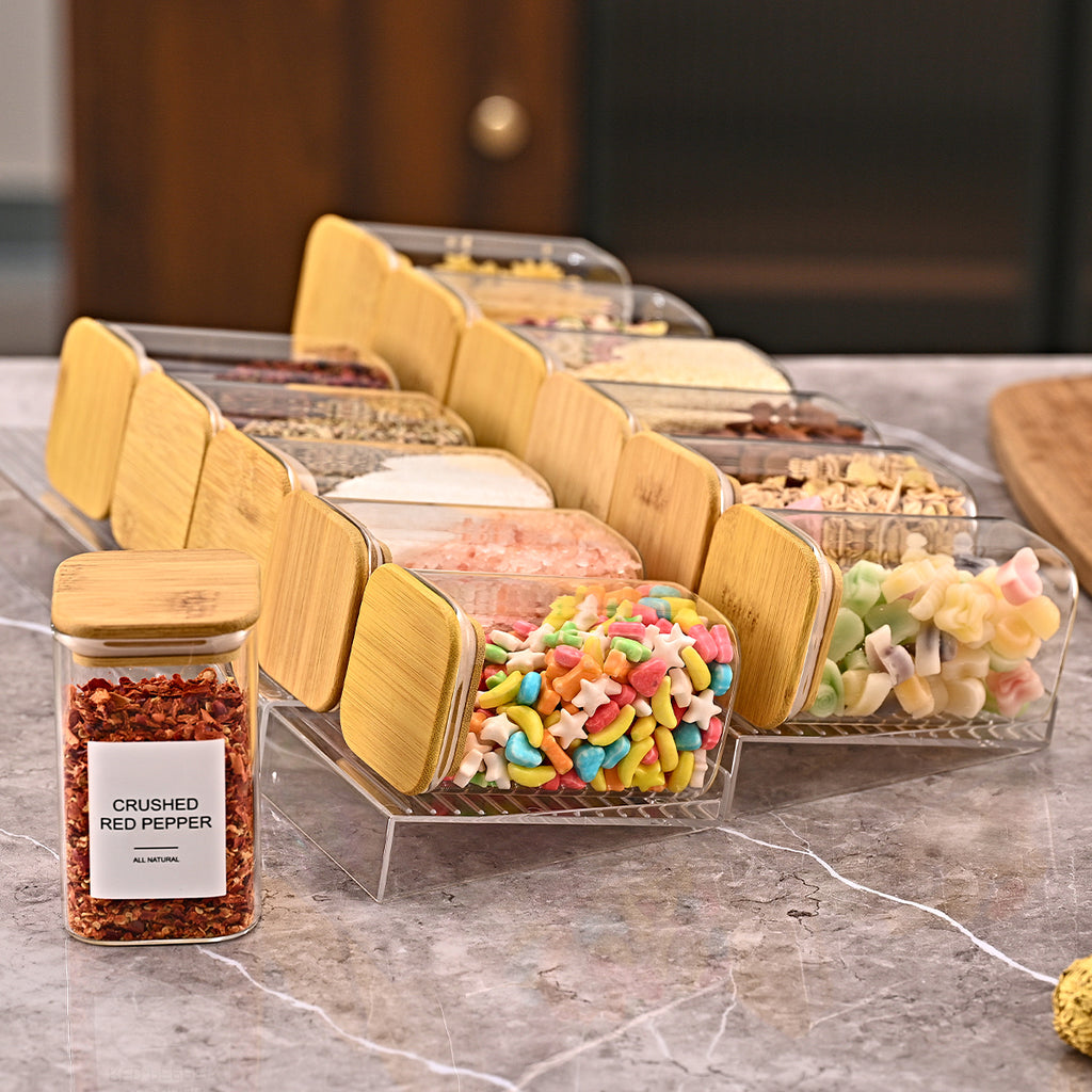 Stepped Spice Rack Organizer, 4 Pack, Clear - image 7