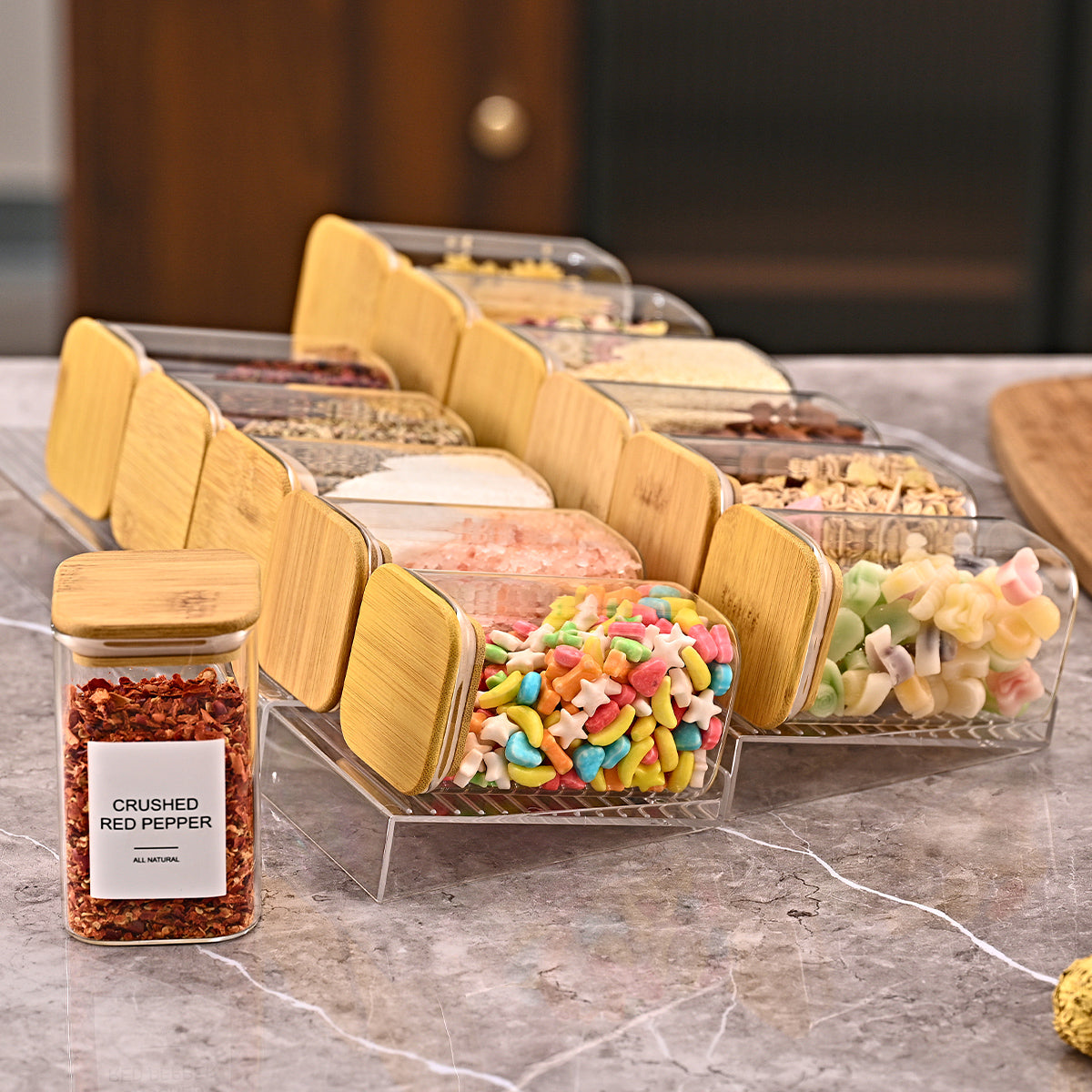 Stepped Spice Rack Organizer, 4 Pack, Clear - image 7