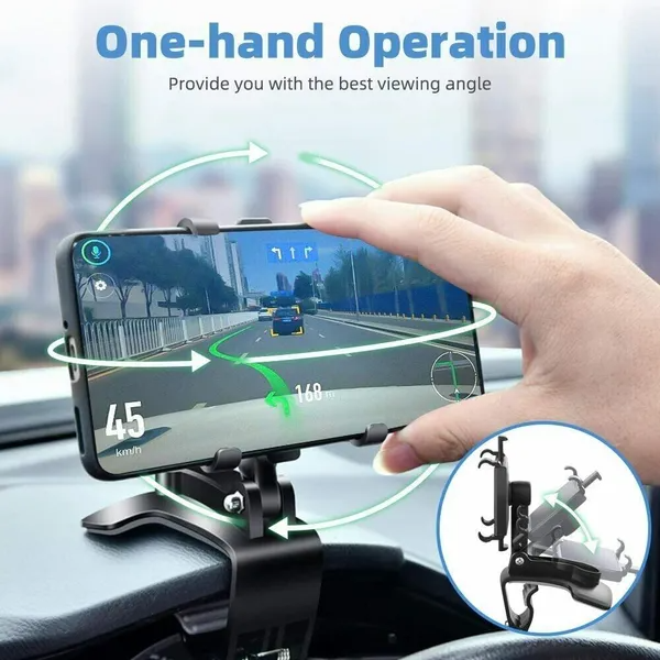 Dashboard Clamp Phone Mount, Black - image 3