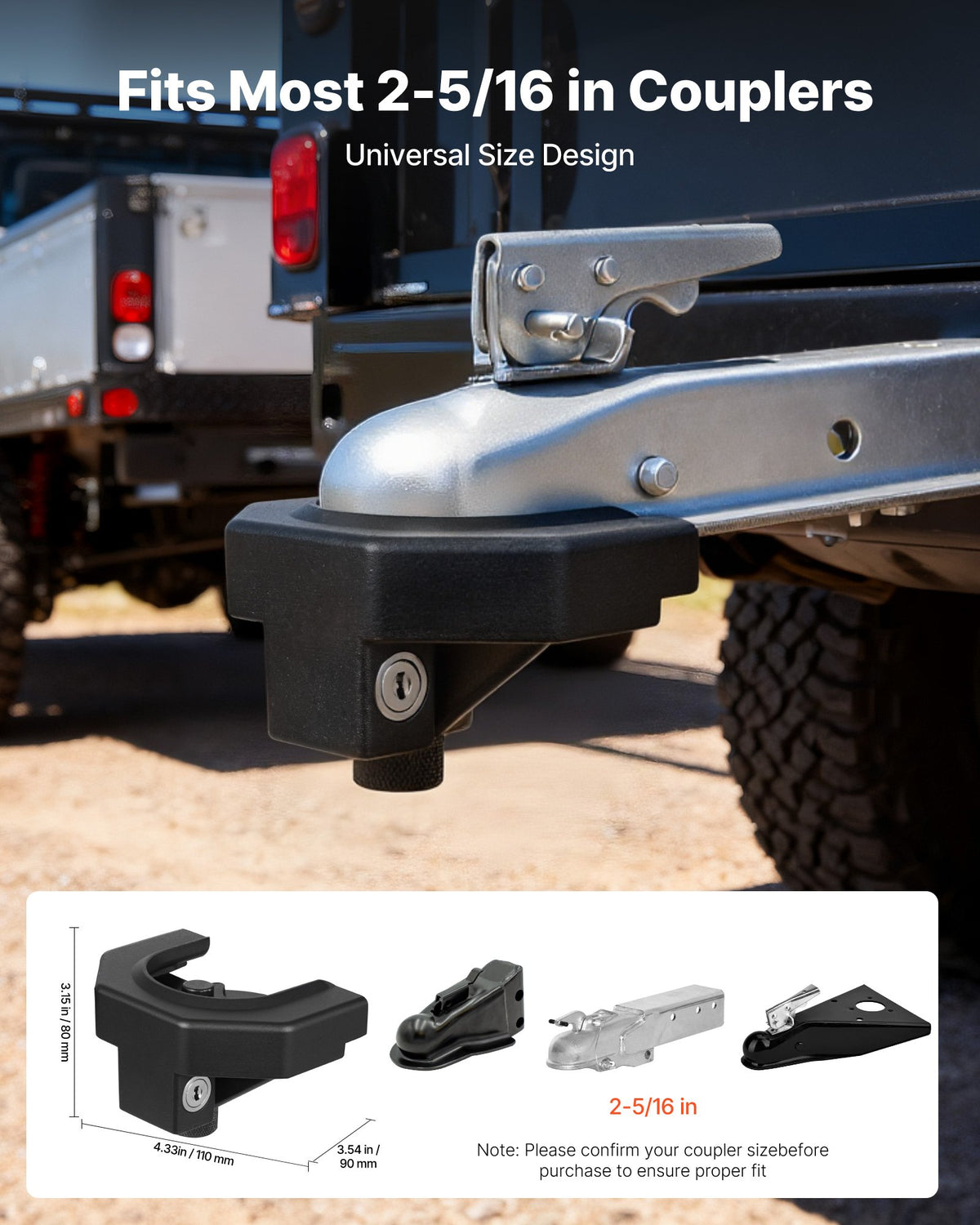 Trailer Coupler Lock Kit for 2-5/16 in Couplers - image 5