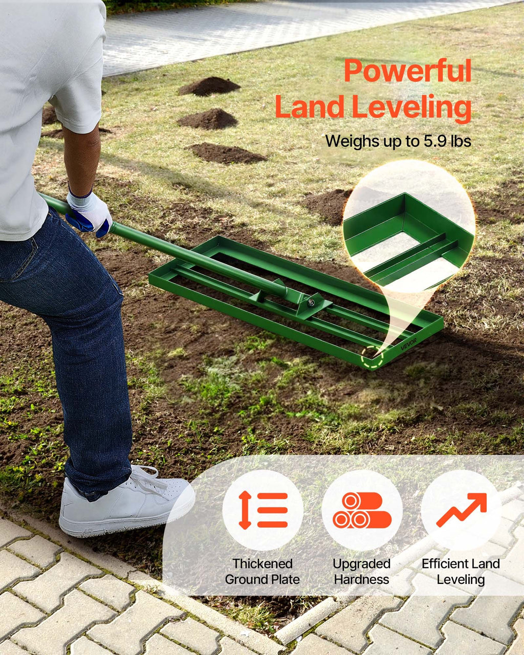Lawn Leveling Rake, 30 x 10 in - image 2