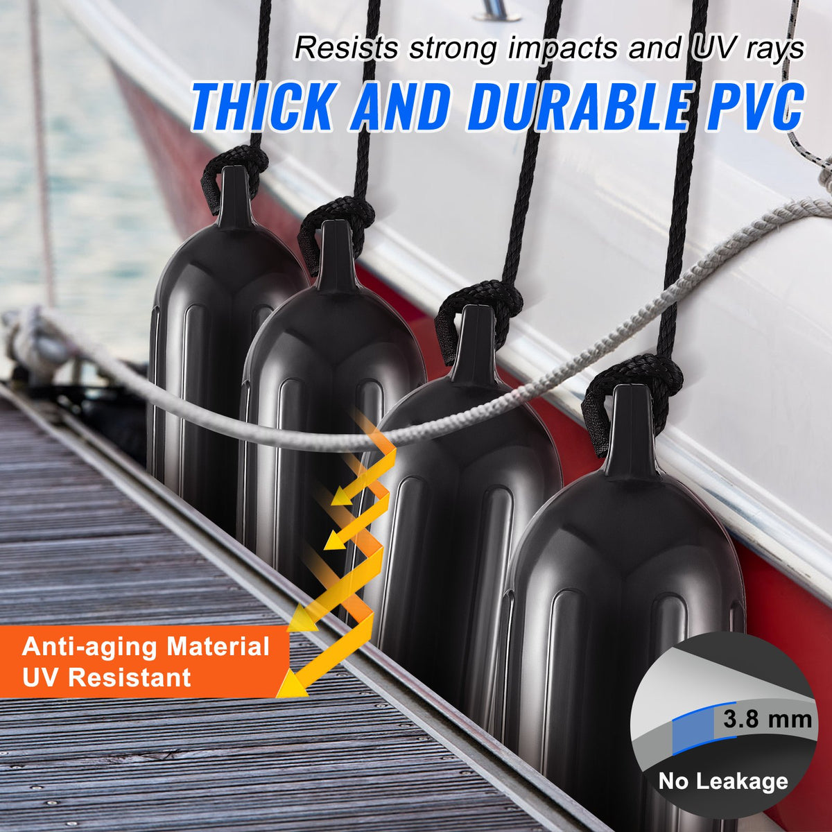 Inflatable Ribbed Boat Fenders 5.5 x 20 in - image 6