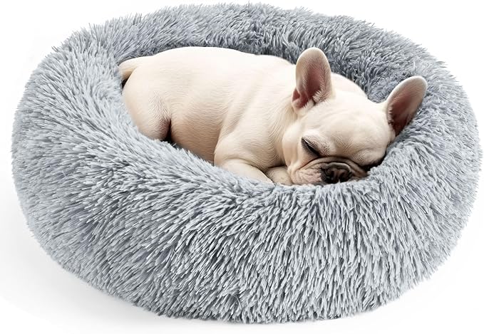Calming Donut Pet Bed, 20 Inch, Light Grey - image 5