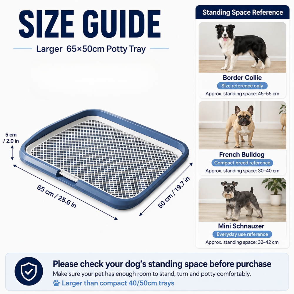 Dog Potty Training Tray with Grate, 25.6 x 19.7 in, Navy - image 7