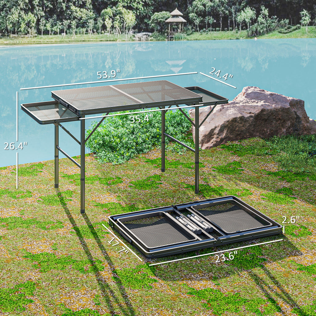 Folding Camping Table, 4.5 ft with 2 Wing Panels - image 4