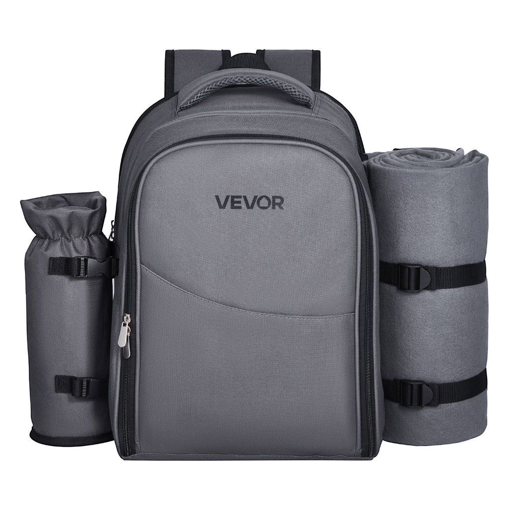 2-Person Picnic Backpack with Cooler, Grey - image 7