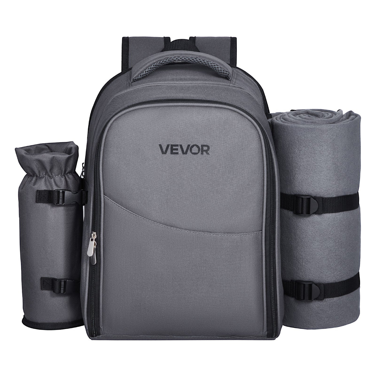 2-Person Picnic Backpack with Cooler, Grey - image 7
