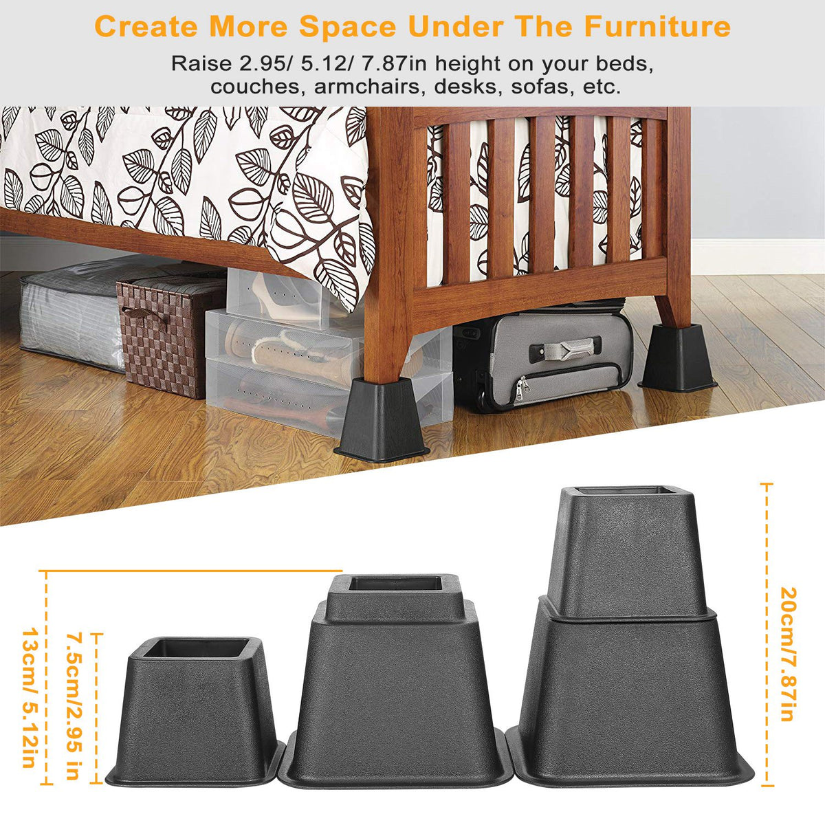 Stackable Furniture Risers, 8 Piece Set