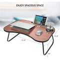 Folding Lap Desk with Cup Holder, Black Walnut