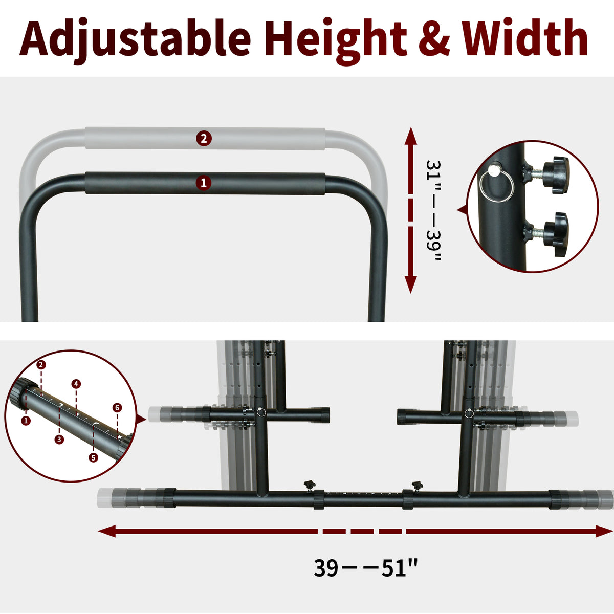 Adjustable Dip Station, Heavy Duty