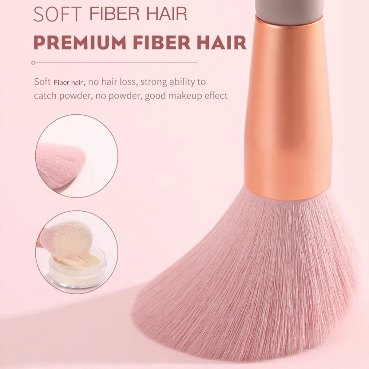 Pink Makeup Brush Set with Pouch, 13 Piece - image 3