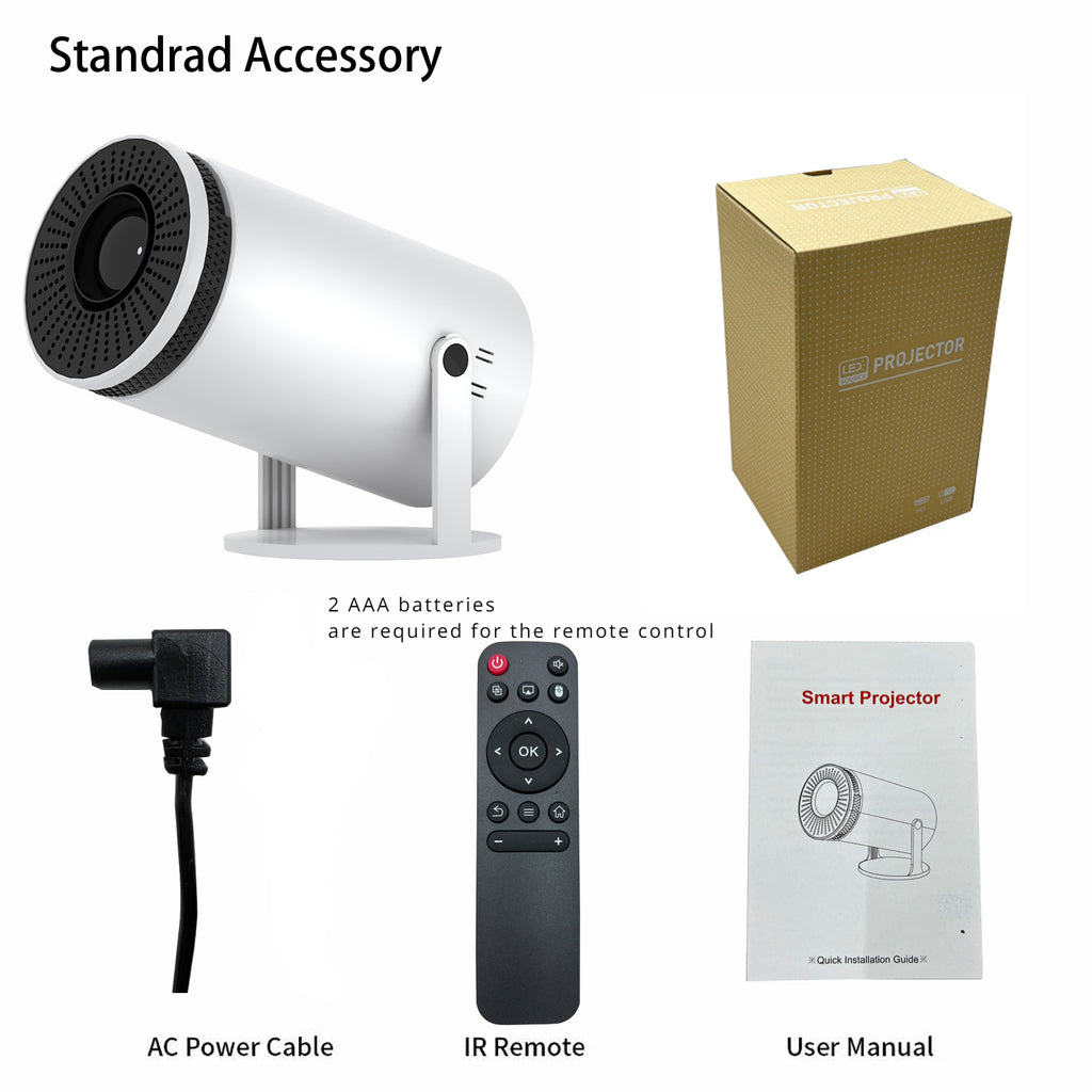 Portable Smart Projector with WiFi 6 and Bluetooth