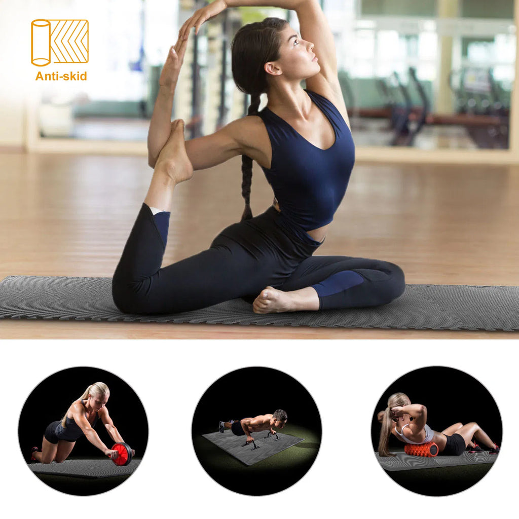 Puzzle Exercise Mat, 4 Interlocking Tiles, Grey - image 4
