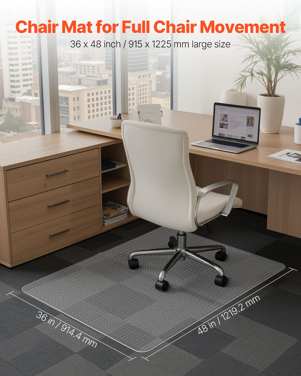 Office Chair Mat for Carpet, 36 x 48 in - image 2