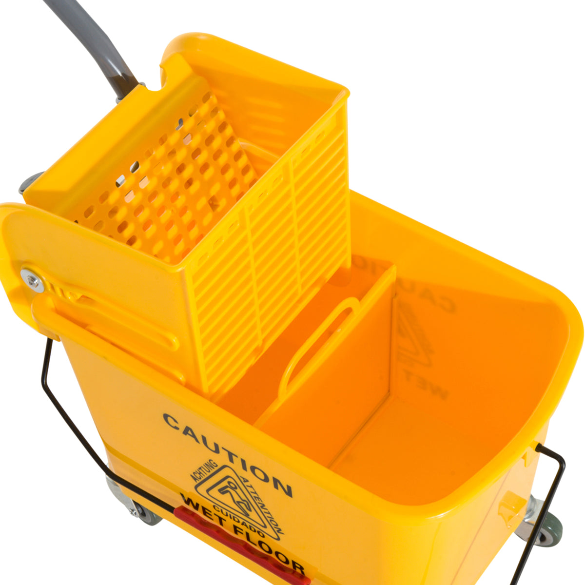 Mop Bucket with Wringer on Wheels, 21 Qt, Yellow - image 4