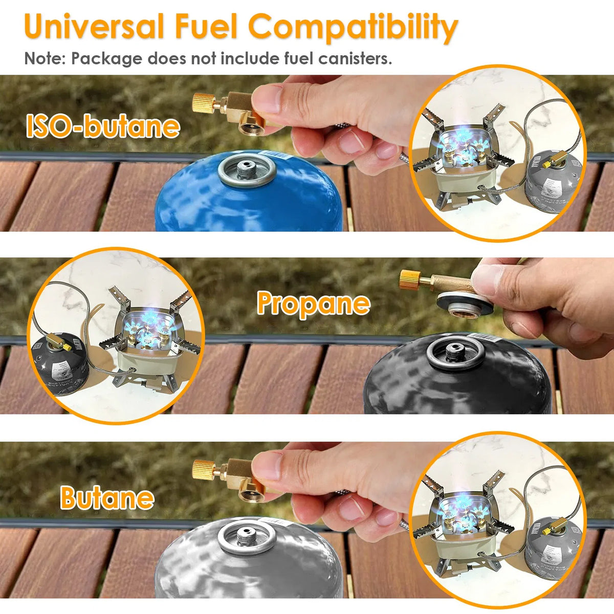 Foldable Camping Gas Stove, Beige - image 7