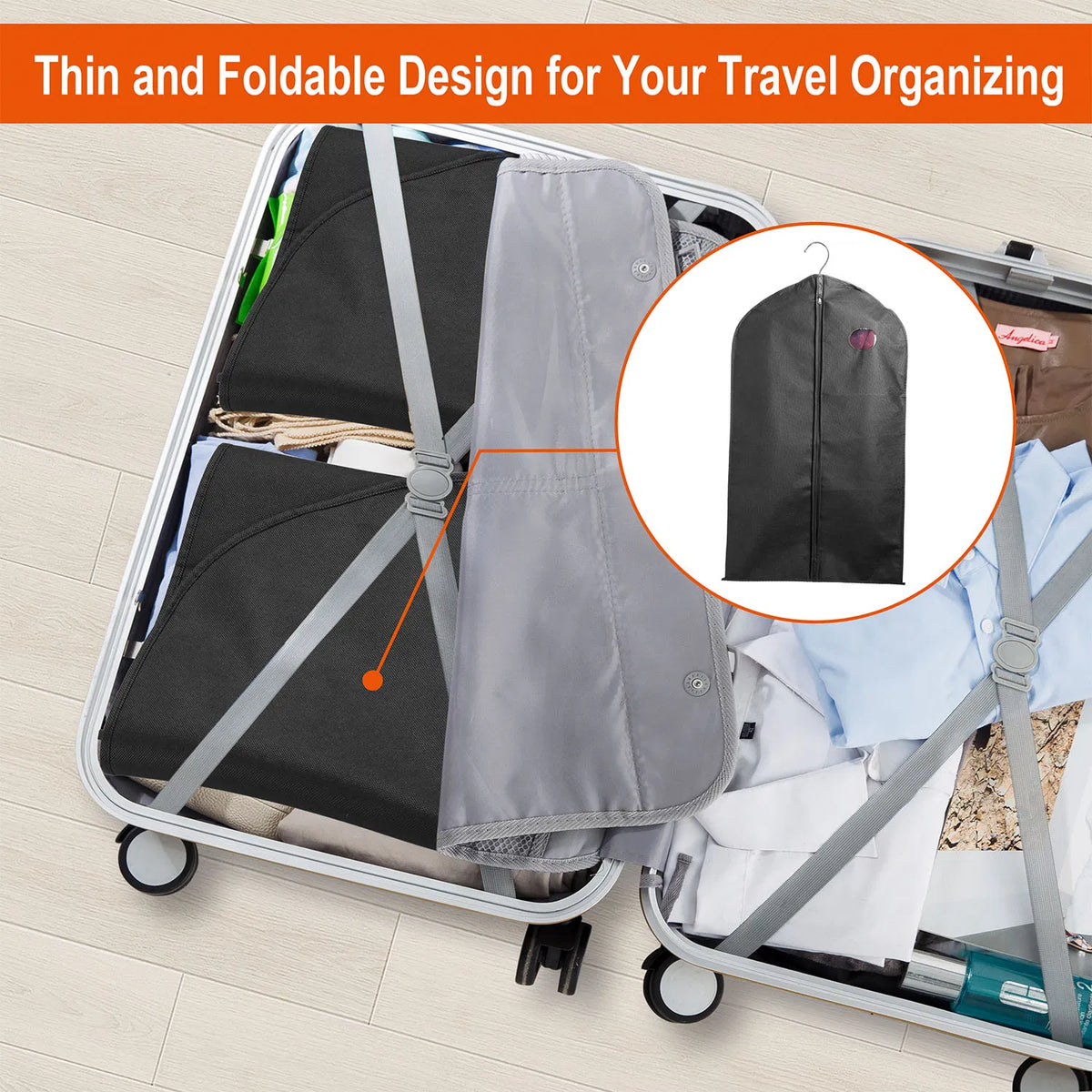 Hanging Garment Bags, 39 x 24 Inch, 5 Pack - image 2