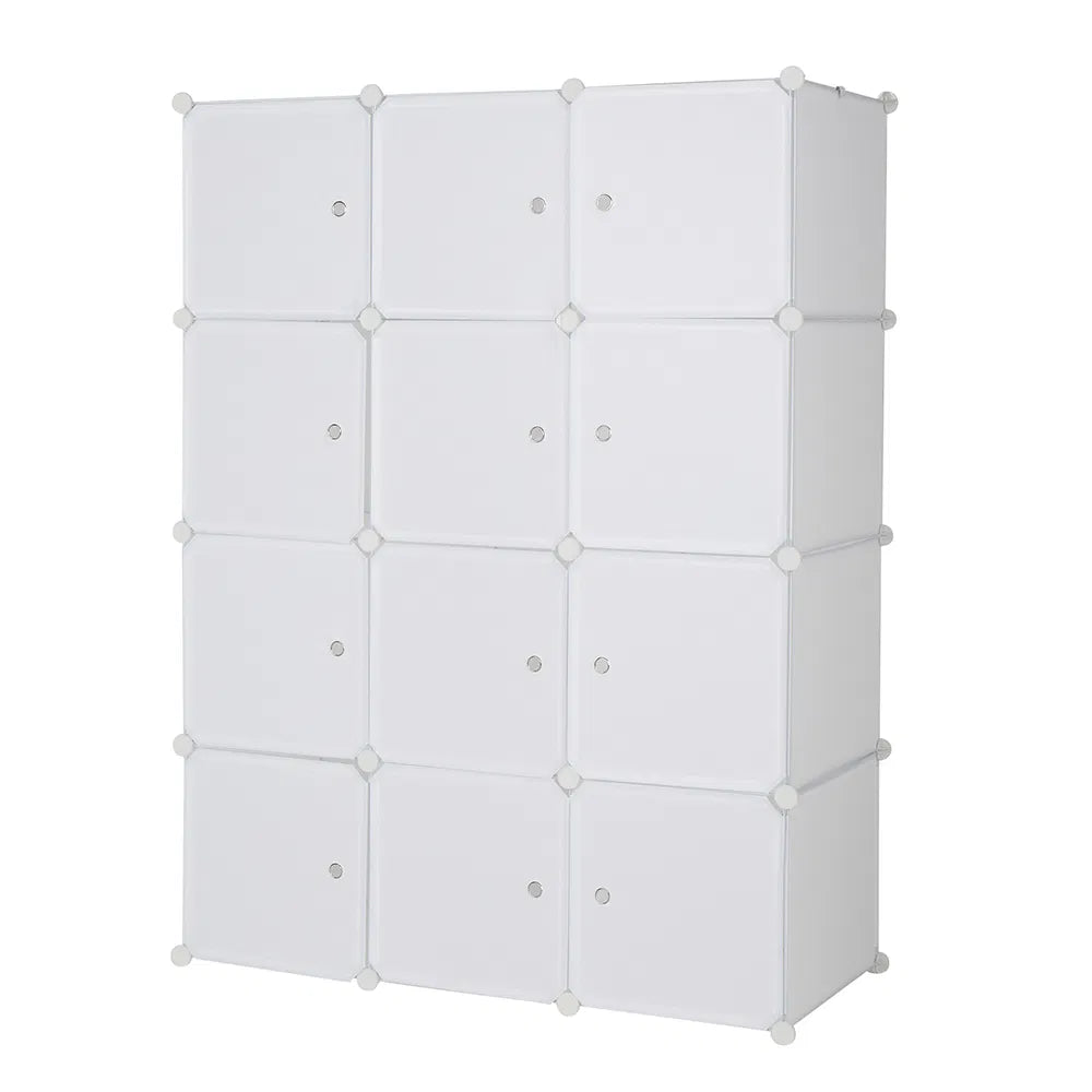 12 Cube Storage Organizer with Hanging Rod, White - image 7